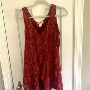 vintage red button down dress